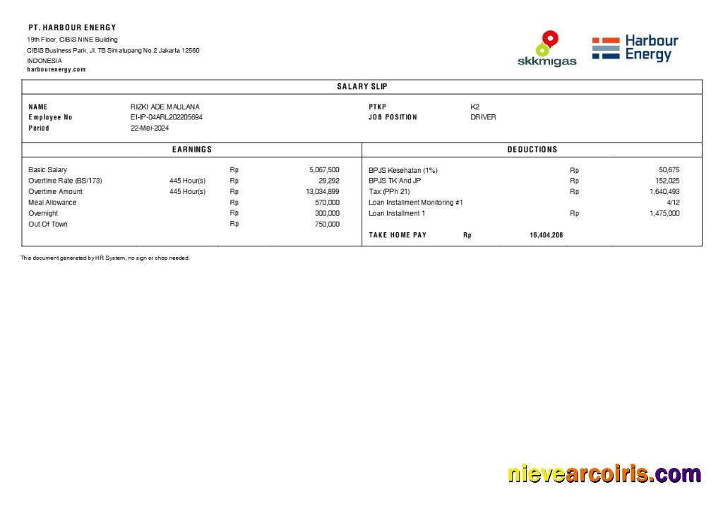 Harbour Energy salary slip 2